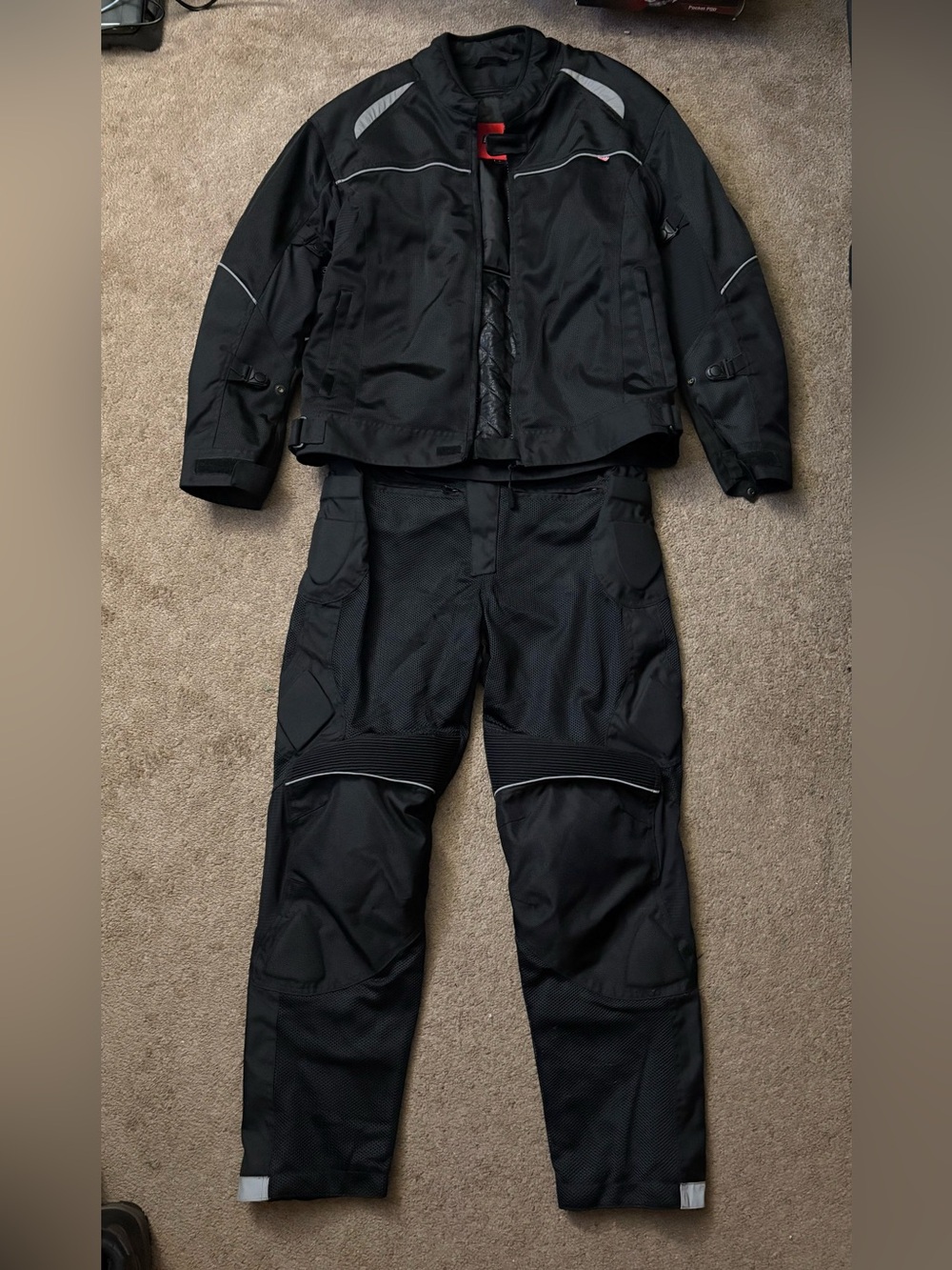 Noru Motorcycle Jacket & Pants Set Mens L Padded Moto Biker Road Riding